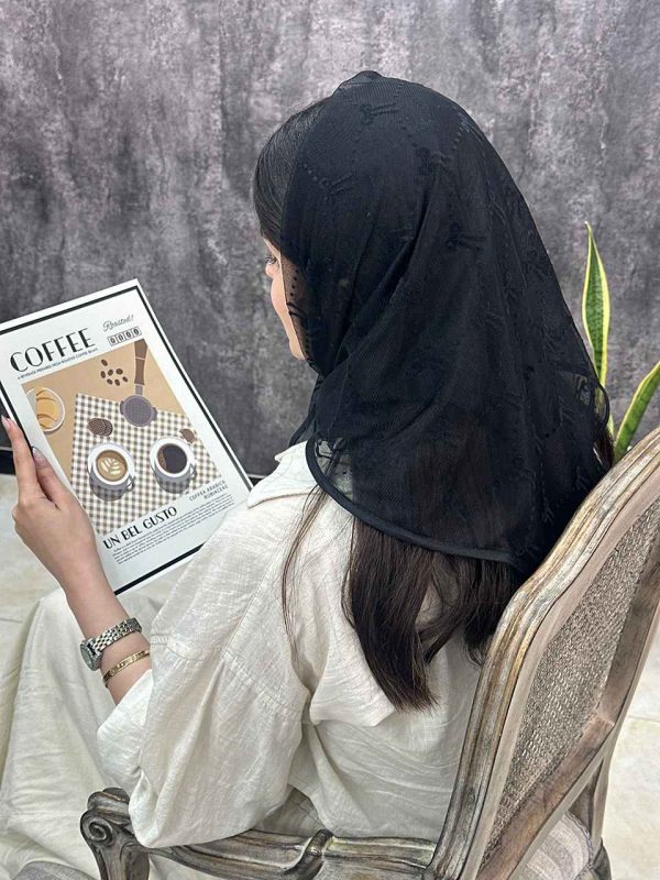 مینی اسکارف توری مشکی رشت عمده خدادوست