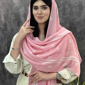 شال پلیسه صورتی طرحدار رشت عمده خدادوست