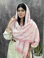 شال پلیسه صورتی طرحدار رشت عمده خدادوست