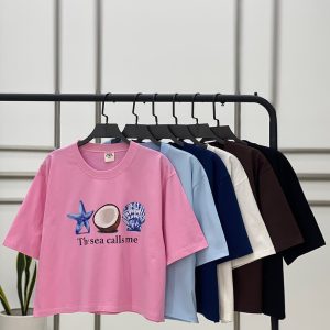 کراپ باکسی دریایی نخ پنبه لباس رشت عمده خدادوست