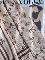 شال پلیسه طرحدار کرم موکا عمده خدادوست رشت