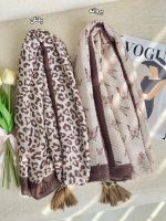 شال پلیسه طرحدار کرم موکا عمده خدادوست رشت