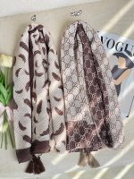 شال پلیسه طرحدار کرم موکا عمده خدادوست رشت