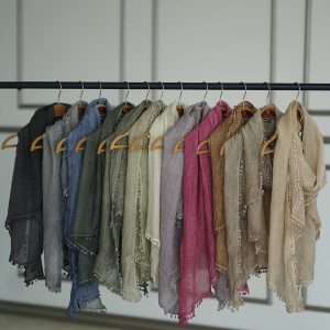 شال چروک وارداتی دور سکه ای شال و روسری عمده خدادوست رشت