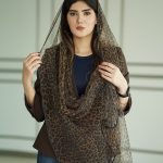 شال حریر وارداتی دورگان پلنگی شال و روسری فرانلند رشت
