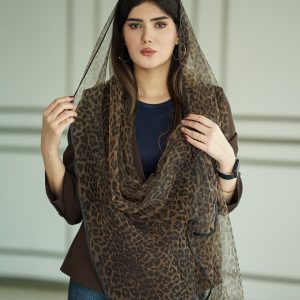 شال حریر وارداتی دورگان پلنگی شال و روسری فرانلند رشت
