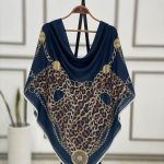 روسری حریر سرمه ای ترند پوشاک عمده خدادوست رشت