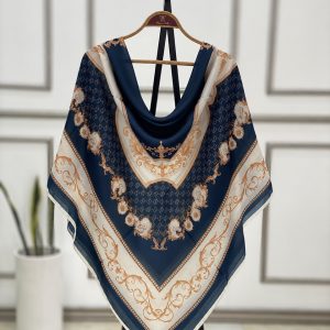 روسری حریر سرمه ای ترند پوشاک عمده خدادوست رشت