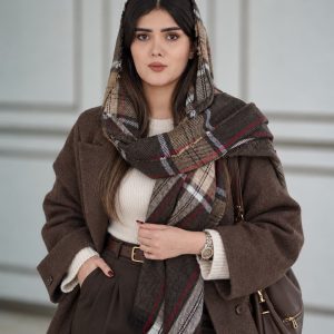 شال موهر پشمی چهارخونه کالکشن زمستونی عمده خدادوست رشت