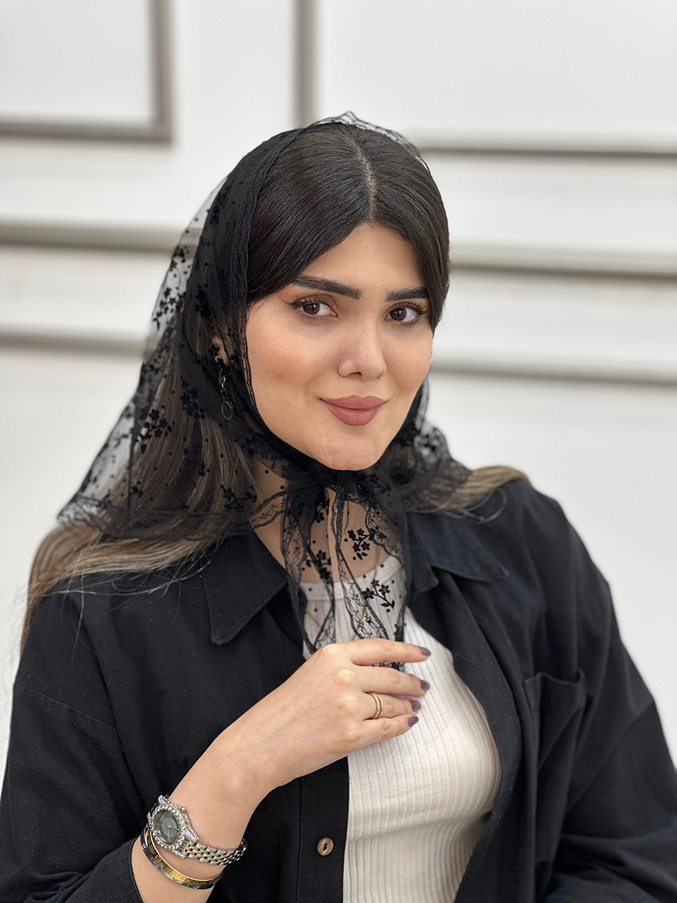 روسری سه گوش توری شکوفه مجلسی رشت عمده خدادوست