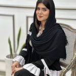 شال پلیسه نوار سوزنی مشکی شال و روسری عمده خدادوست