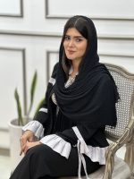 شال پلیسه نوار سوزنی مشکی شال و روسری عمده خدادوست