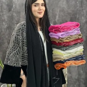 شال وارداتی عمده دور دانتل لمه دار خدادوست رشت