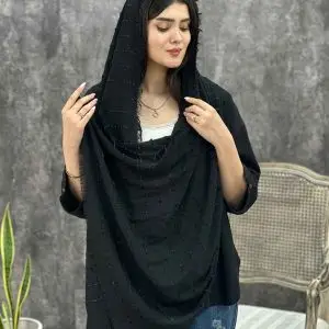 شال دور ریش شکوفه مشکی محرمی رشت خدادوست عمده