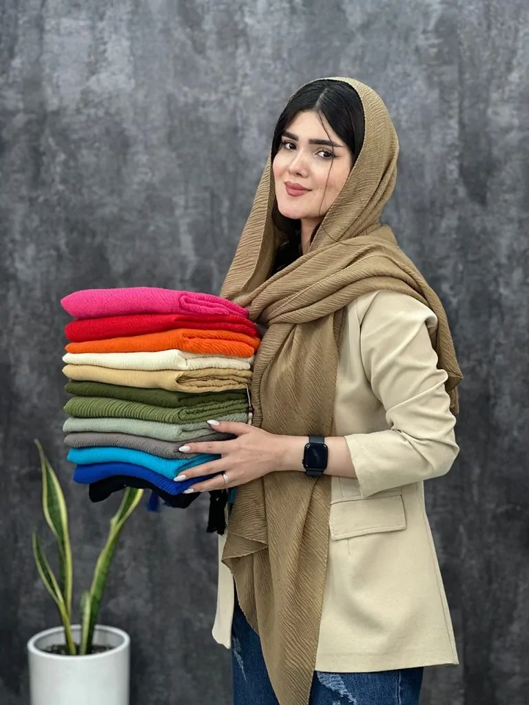 شال پلیسه نخ پنبه عمده رشت خدادوست